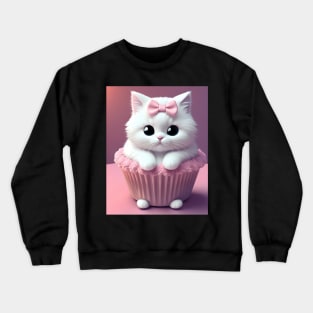 Cupcake Cat - Modern Digital Art Crewneck Sweatshirt